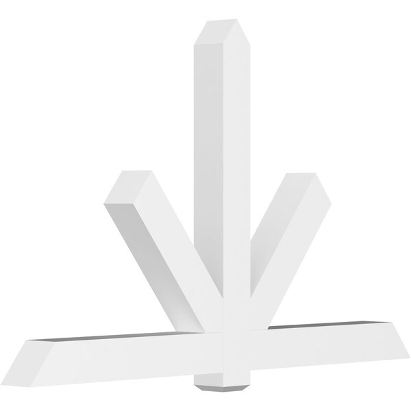 Ekena Millwork Kennewick Architectural Grade PVC Gable Bracket, 84"W x 52 1/2"H x 6"D x 6"F, 15/12 Pitch GBP084X53X0606KEN00 - main